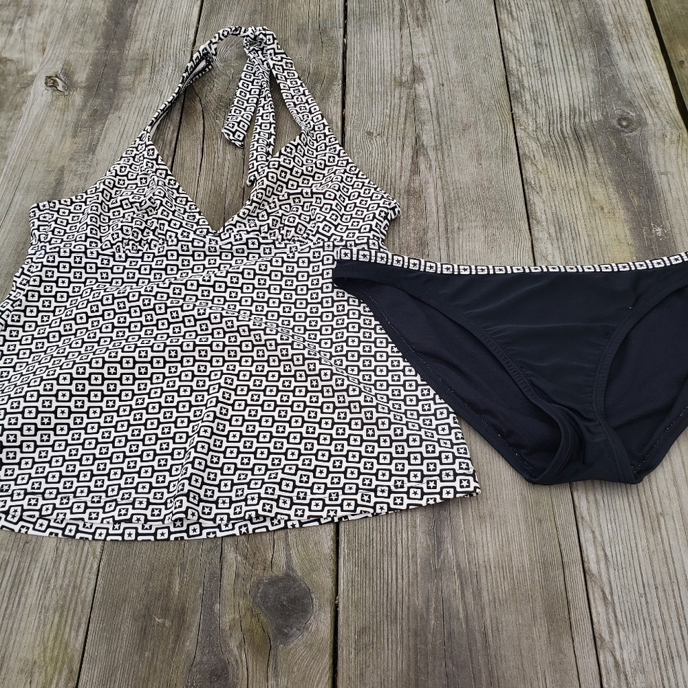 Converse Black and White Geometric Bikini